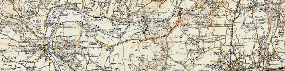 Old map of Hurley in 1897-1909