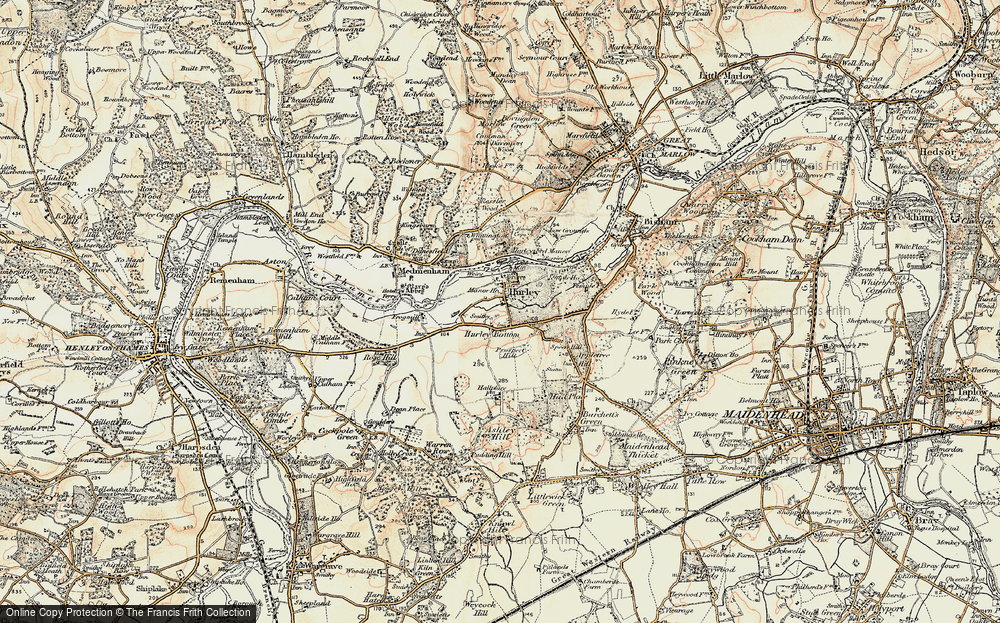 Old Map of Hurley Bottom, 1897-1909 in 1897-1909