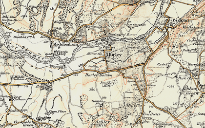 Old map of Hurley Bottom in 1897-1909