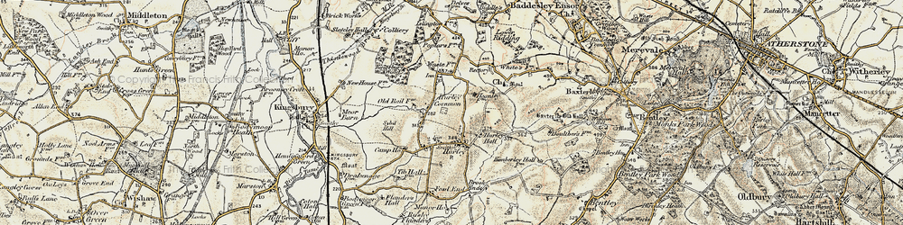 Old map of Hurley Common in 1901-1902