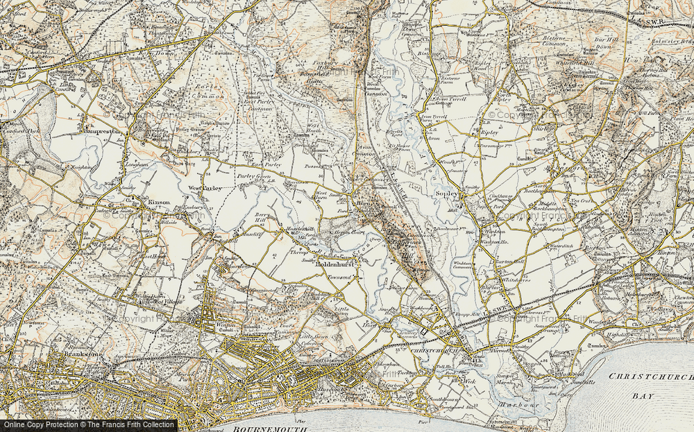 Old Map of Hurn, 1897-1909 in 1897-1909
