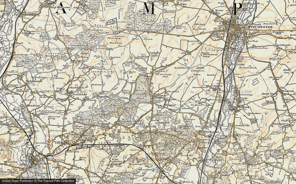 Old Map of Hursley, 1897-1909 in 1897-1909