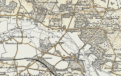 Old map of Bryants Puddle Heath in 1899-1909
