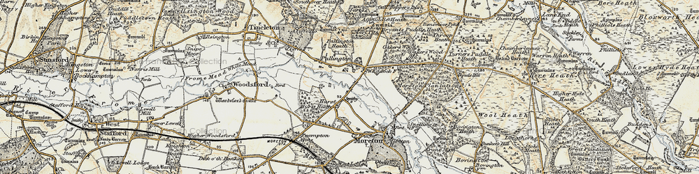 Old map of Hurst in 1899-1909