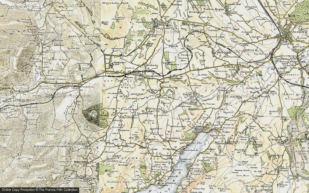 Old Map of Historic Map covering Hutton John in 1901-1904