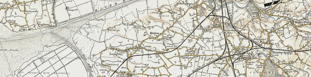 Old map of Hutton in 1903