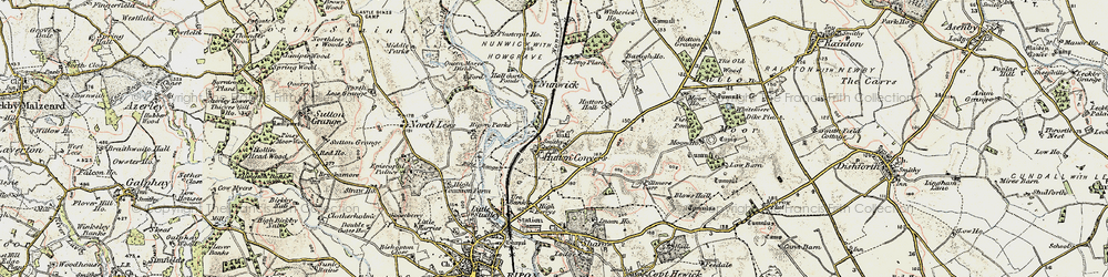 Old map of Hutton Conyers in 1903-1904