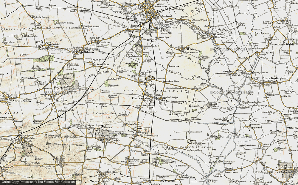 Old Map of Historic Map covering Hutton in 1903