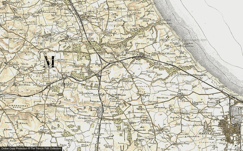 Old Map of Hutton Henry, 1901-1904 in 1901-1904
