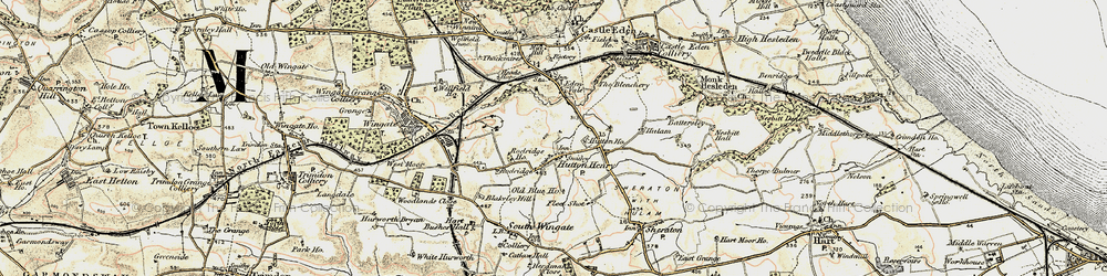 Old map of Hutton Henry in 1901-1904