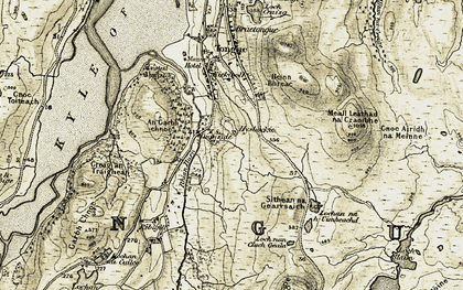 Old map of Hysbackie in 1910-1912