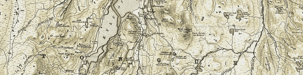 Old map of Hysbackie in 1910-1912