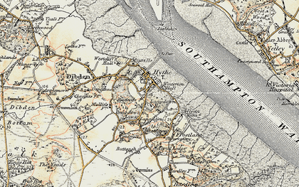 Old map of Hythe in 1897-1909