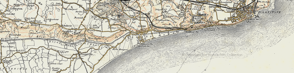Old map of Hythe in 1898-1899