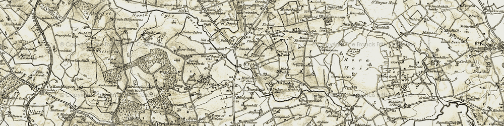 Old map of Leys in 1909-1910