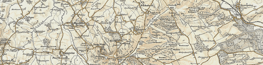 Old map of Ibberton in 1897-1909