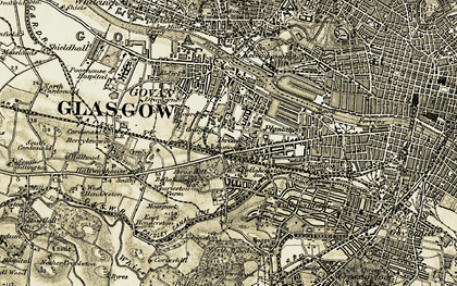 Old map of Ibrox in 1904-1905