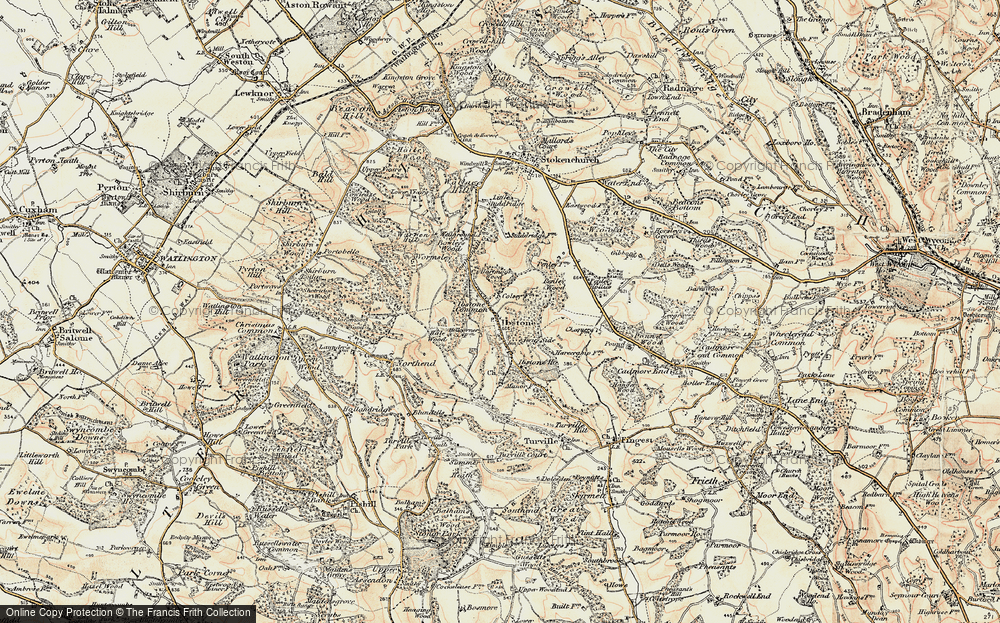 Old Map of Historic Map covering Bowley's Wood in 1897-1898
