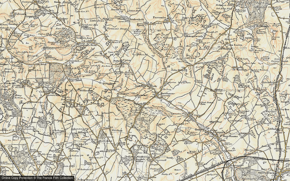 Old Map of Historic Map covering Blagden Copse in 1897-1900