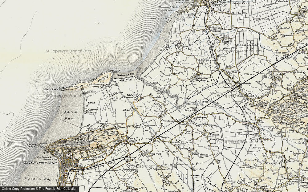 Old Map of Icelton, 1899-1900 in 1899-1900