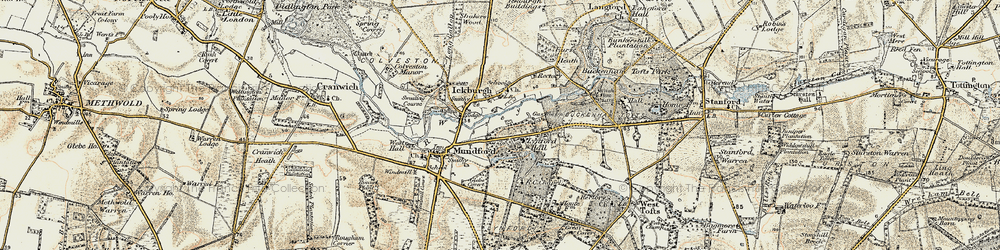 Old map of Ickburgh in 1901-1902