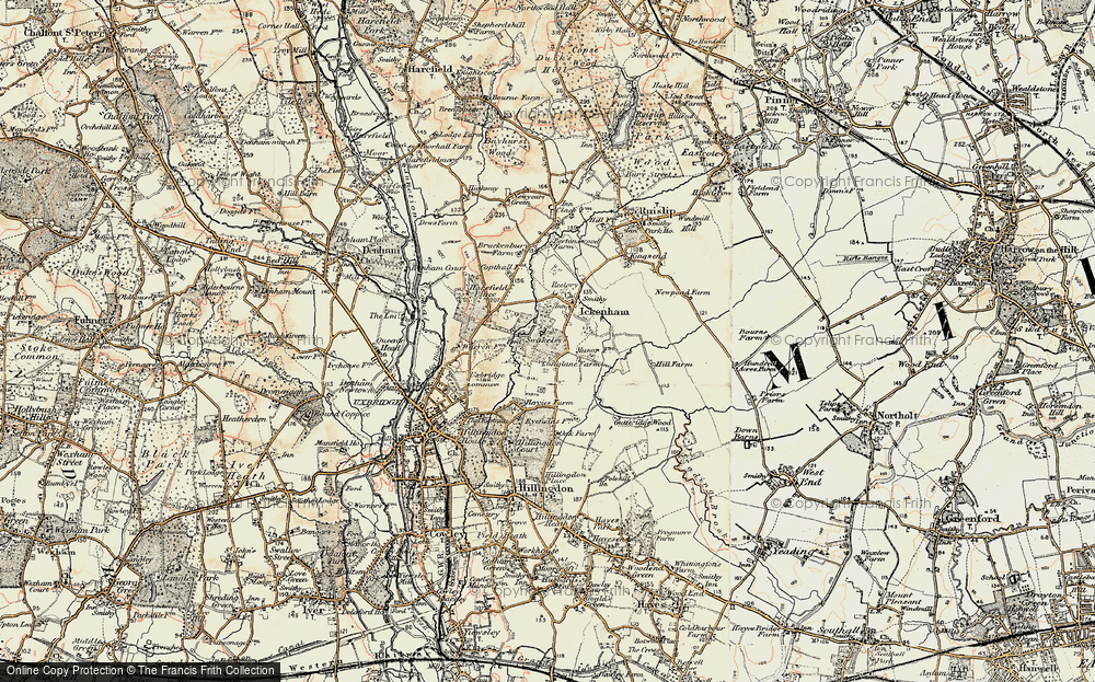 Old Map of Ickenham, 1897-1909 in 1897-1909