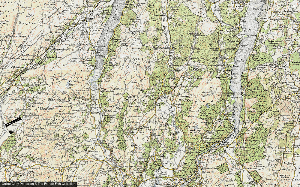 Old Map of Historic Map covering Ash Slack in 1903-1904