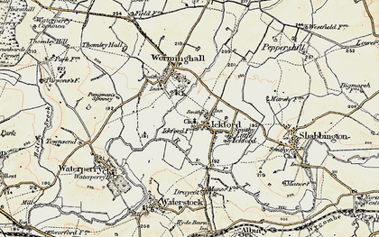 Old map of Ickford in 1898-1899