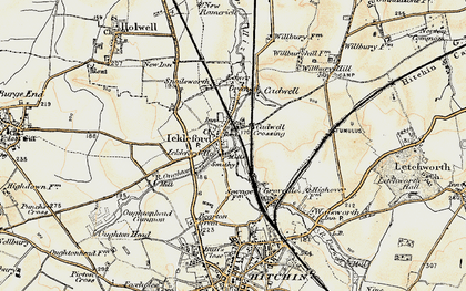 Old map of Ickleford in 1898-1899