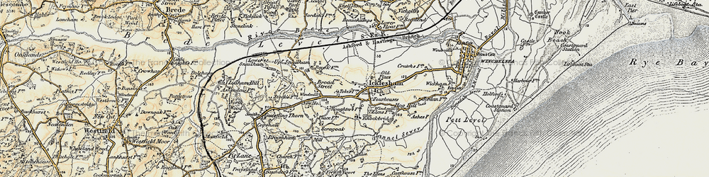 Old map of Icklesham in 1898