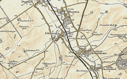 Old map of Ickleton in 1898-1901