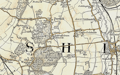 Old map of Ickwell in 1898-1901