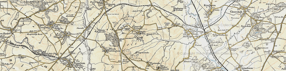 Old map of Icomb in 1898-1899