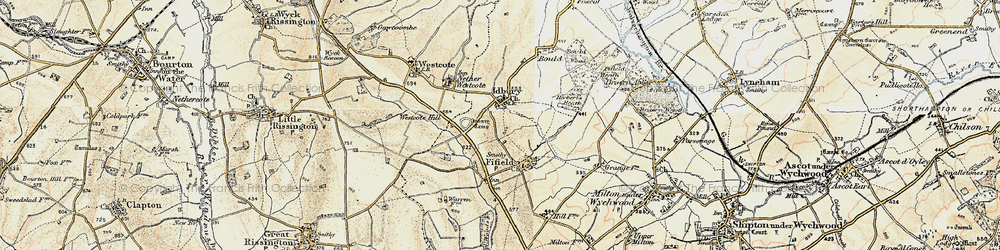 Old map of Idbury in 1898-1899