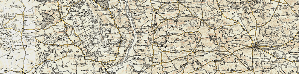 Old map of Iddesleigh in 1899-1900