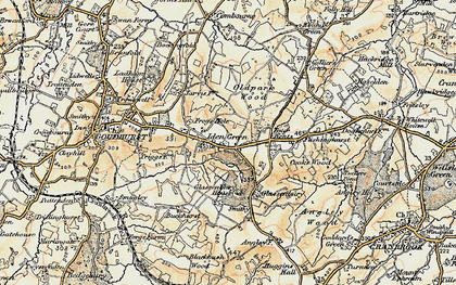 Old map of Iden Green in 1897-1898