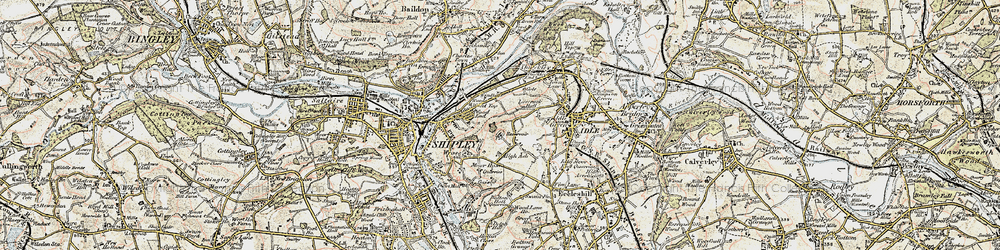 Old map of Idle Moor in 1903-1904