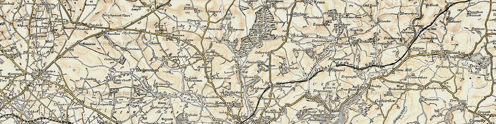 Old map of Polwhele in 1900