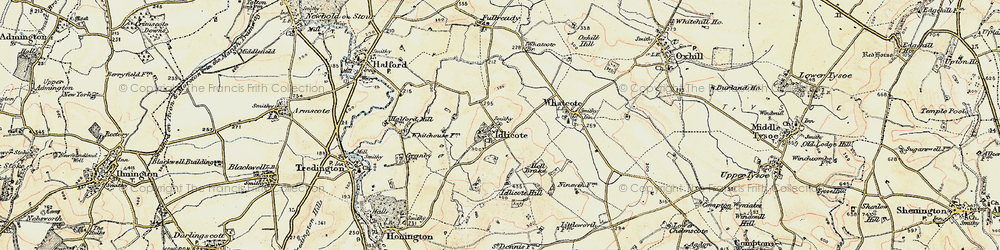 Old map of Idlicote in 1899-1901