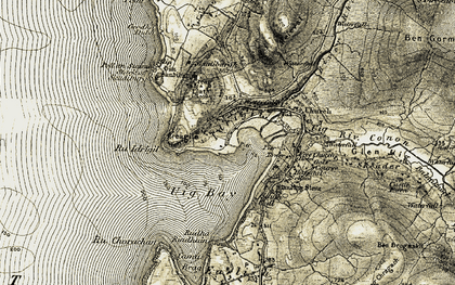 Old map of Idrigill in 1908-1909