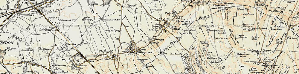 Old map of Idstone in 1897-1899