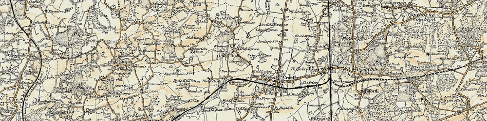 Old map of Ifield in 1898-1909