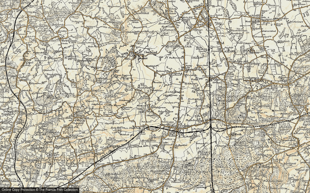 Old Map of Historic Map covering Ifield Court in 1898-1909