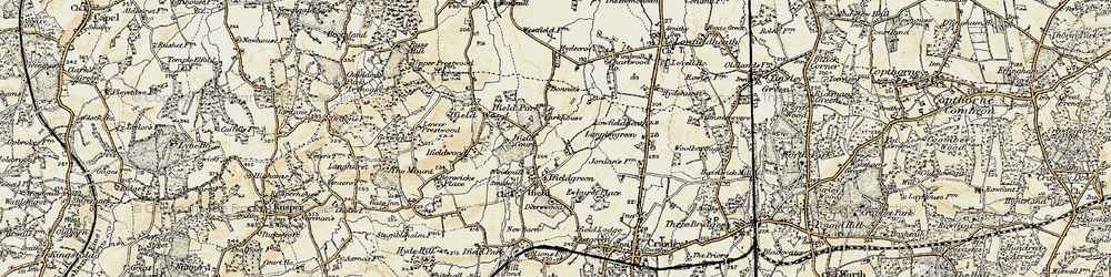 Old map of Ifield Green in 1898-1909