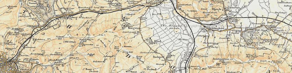 Old map of Iford in 1898