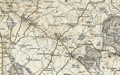 Old map of Ightfield in 1902