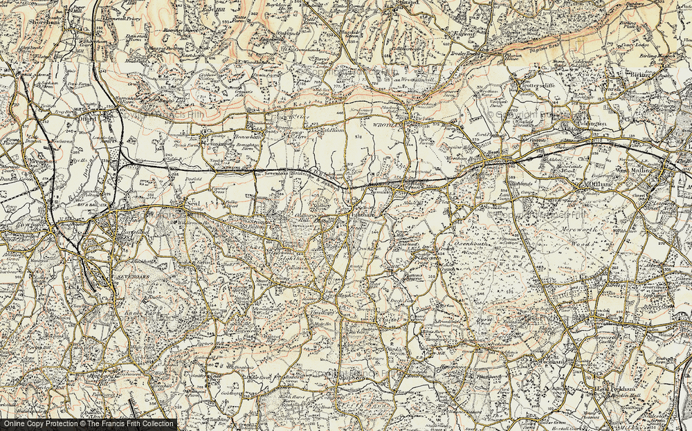 Old Map of Ightham, 1897-1898 in 1897-1898
