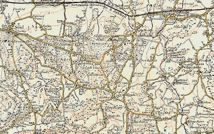 Old map of Ightham Common in 1897-1898