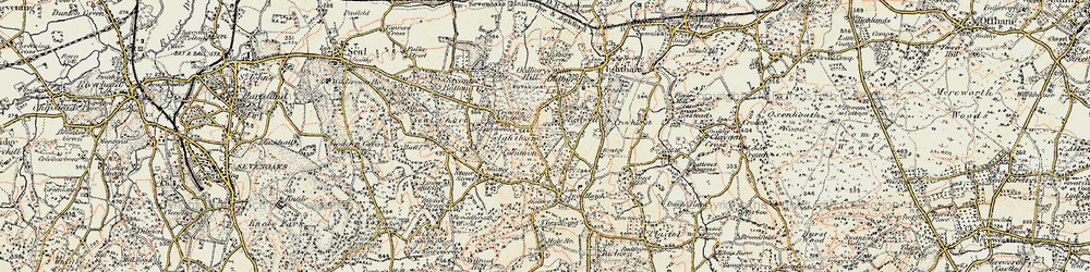 Old map of Ightham Common in 1897-1898