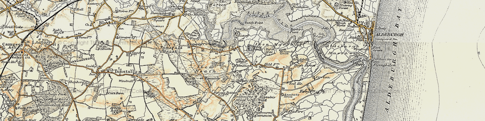 Old map of Iken in 1898-1901